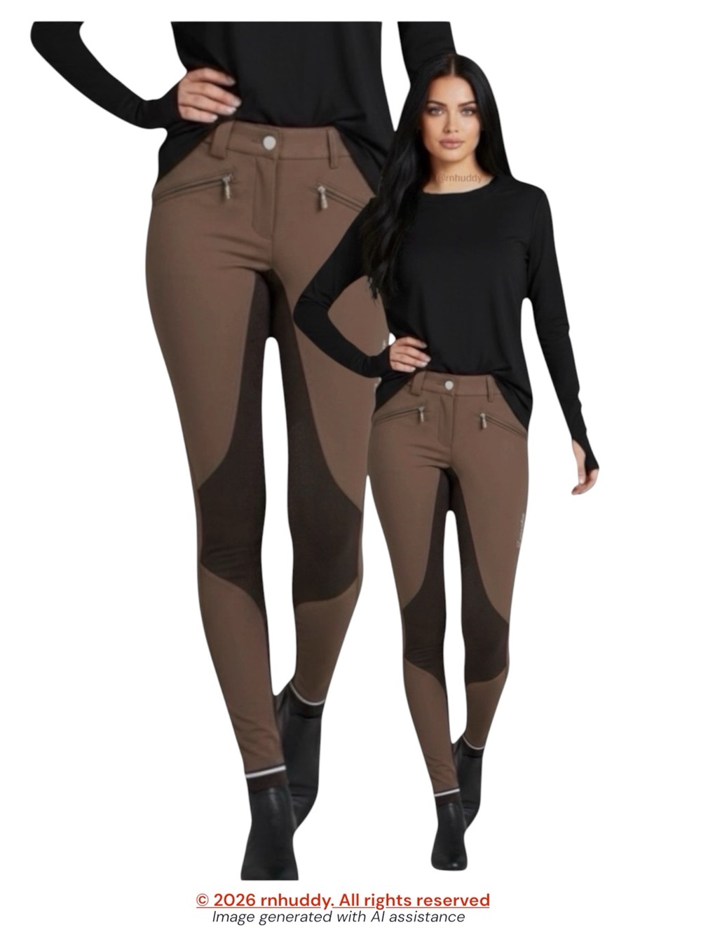 Cavallo 32 Caja Grip brown black full seat breeches